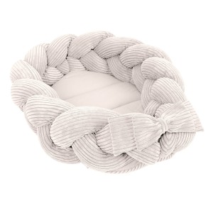 Baby Nest with Crib Braided Bumper | 200 cm | Aesthetic Vanilla