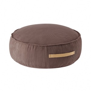 Slimcord Round Pouf, Brown