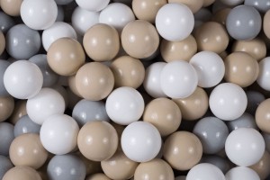Soft Plastic Balls 7cm for the Ball Pit Set 400pcs: Beige/Gray/White