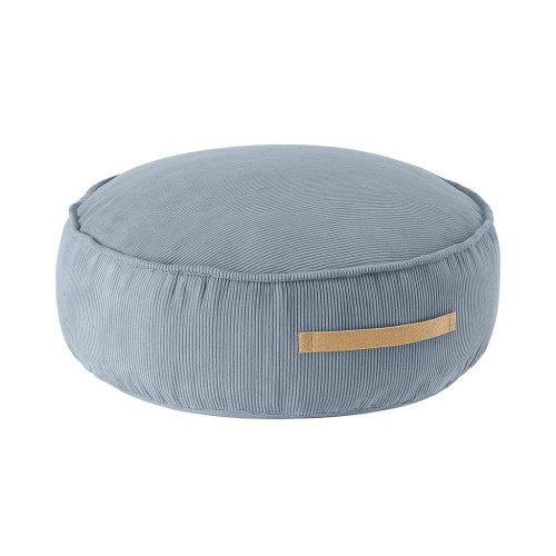Slimcord Round Pouf, Turquoise