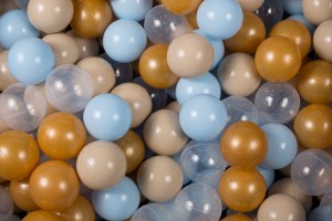 Soft Plastic Balls 7cm for the Ball Pit Set 100pcs: Gold/Baby Blue/Beige/Transparent