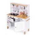Large Wooden Play Kitchen for Children with Sounds and LED, Opening Cabinets, 7 Accessories