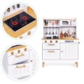 Large Wooden Play Kitchen for Children with Sounds and LED, Opening Cabinets, 7 Accessories