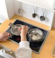 Large Wooden Play Kitchen for Children with Sounds and LED, Opening Cabinets, 7 Accessories