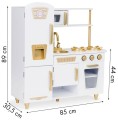 Large White and Gold Wooden Play Kitchen for Children