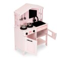 Wooden Play Kitchen for Children with Oven, Burners, Microwave and Accessories