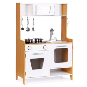 Wooden Play Kitchen for Children with Multimedia Burners