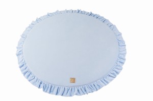Velvet Play mat Round Baby Blue