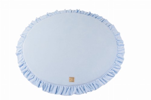 Velvet Play mat Round Baby Blue