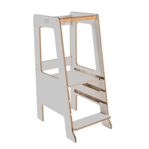 Wooden Learning Tower Scandi, Grey