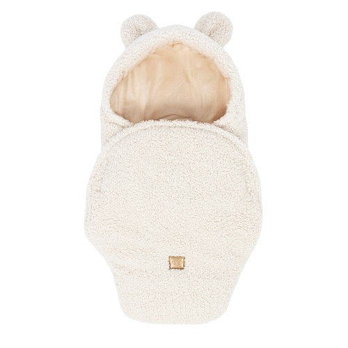 Baby Wrap with Bear Ears  -  Bearly Cream