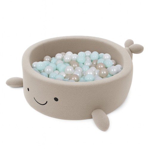 Boucle Ball Pit, Whale, Oat Biscuit Beige, without balls