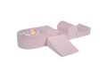 Velvet Foam Playset with Small Ball Pit with 100 Balls Light Pink: Baby Blue/White/Mint/Pastel Pink/Pastel Yellow