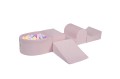 Velvet Foam Playset with Small Ball Pit with 100 Balls Light Pink: Baby Blue/Mint/Pastel Pink/Pastel Yellow/Lilac