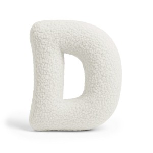 Alphabet Letter Pillow Off White | Bearly D