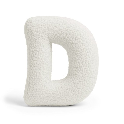Alphabet Letter Pillow Off White | Bearly D