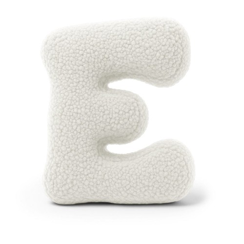 Alphabet Letter Pillow Off White | Bearly E