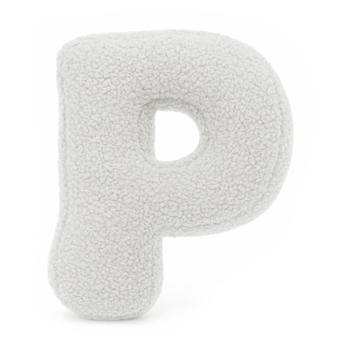 Alphabet Letter Pillow Off White | Bearly P