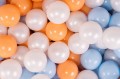 Velvet Foam Playset with Small Ball Pit with 100 Balls Light Gray: Baby Blue/White Pearl/Peach