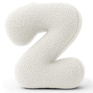 Alphabet Letter Pillow Off White | Bearly Z