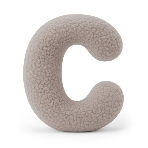 Alphabet Letter Pillow Light Gray | Bearly C