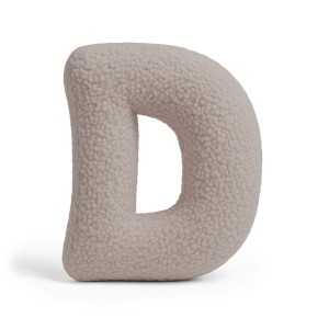 Alphabet Letter Pillow Light Gray | Bearly D