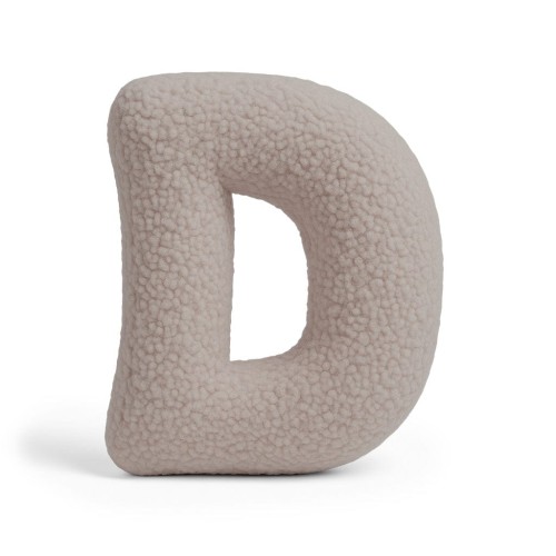 Alphabet Letter Pillow Light Gray | Bearly D