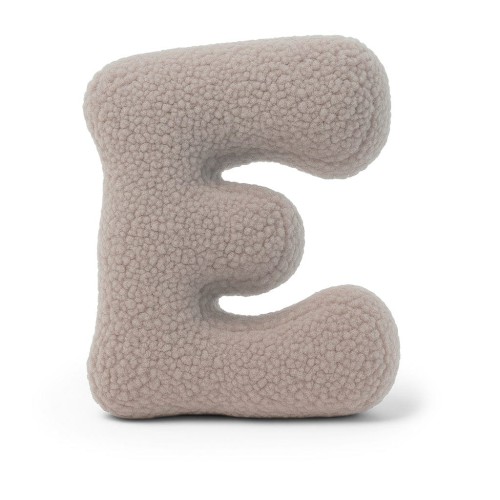 Alphabet Letter Pillow Light Gray | Bearly E