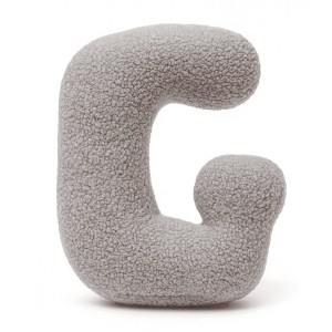Alphabet Letter Pillow Light Gray | Bearly G