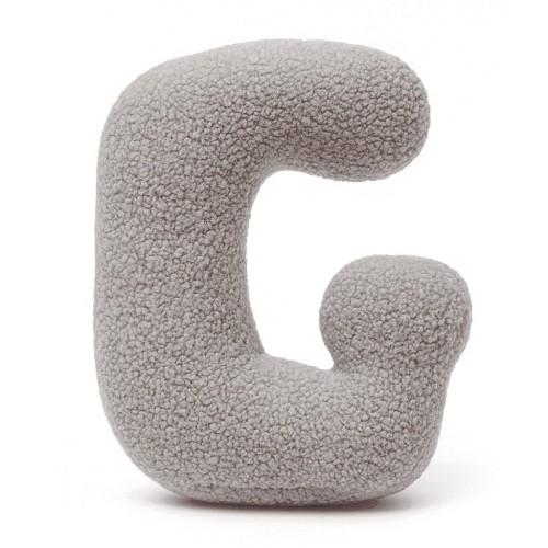 Alphabet Letter Pillow Light Gray | Bearly G