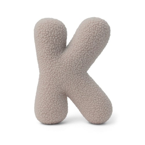 Alphabet Letter Pillow Light Gray | Bearly K
