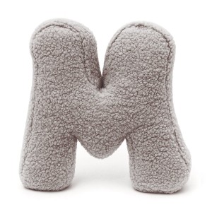 Alphabet Letter Pillow Light Gray | Bearly M