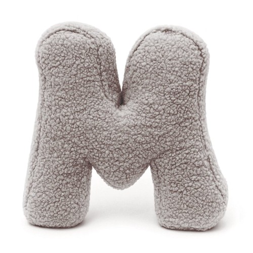 Alphabet Letter Pillow Light Gray | Bearly M