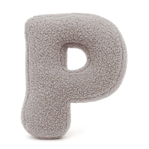 Alphabet Letter Pillow Light Gray | Bearly P