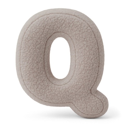 Alphabet Letter Pillow Light Gray | Bearly Q