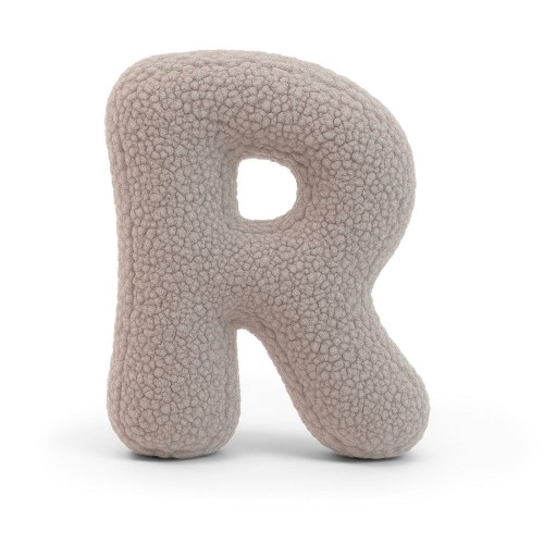 Alphabet Letter Pillow Light Gray | Bearly R