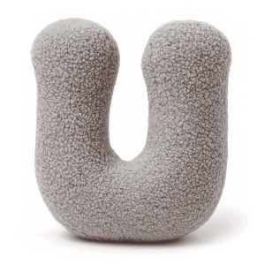 Alphabet Letter Pillow Light Gray | Bearly U