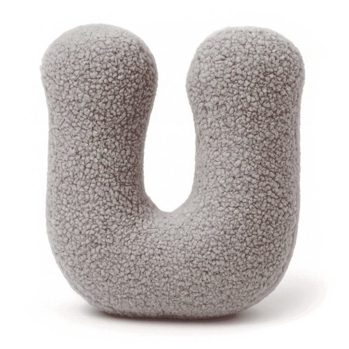 Alphabet Letter Pillow Light Gray | Bearly U