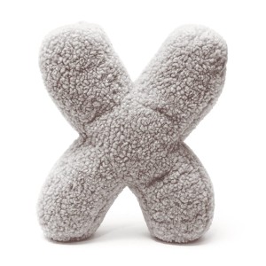 Alphabet Letter Pillow Light Gray | Bearly X