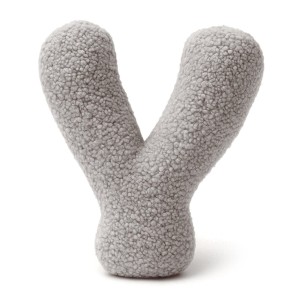 Alphabet Letter Pillow Light Gray | Bearly Y