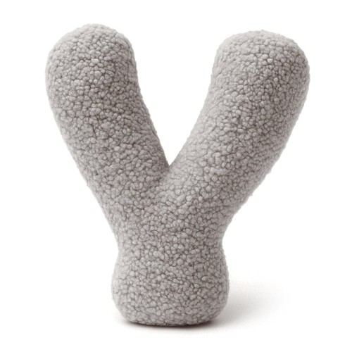 Alphabet Letter Pillow Light Gray | Bearly Y