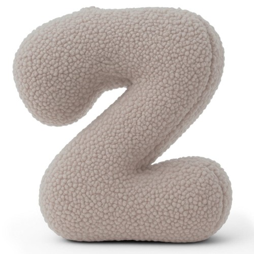 Alphabet Letter Pillow Light Gray | Bearly Z
