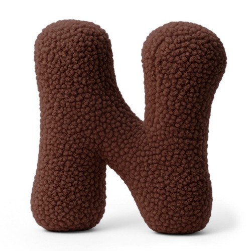 Alphabet Letter Pillow Dark Brown | Bearly N