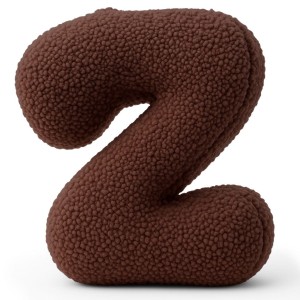 Alphabet Letter Pillow Dark Brown | Bearly Z