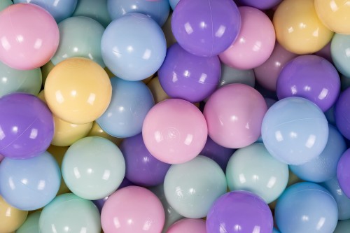 Soft Plastic Balls 7cm for the Ball Pit Set 100pcs: Baby Blue/Mint/Pastel Pink/Pastel Yellow/Lilac