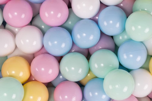 Soft Plastic Balls 7cm for the Ball Pit Set 400pcs: Baby Blue/White Pearl/Peach/Baby Blue/White/Mint/Pastel Pink/Pastel Yellow