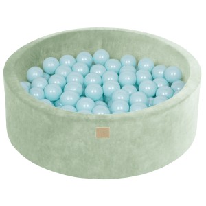 Velvet Foam 3 elements Playset with Ball Pit 90x30cm with 200 Balls Sage Green: BabyBlue