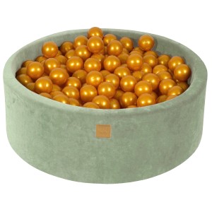 Velvet Foam 3 elements Playset with Ball Pit 90x30cm with 200 Balls Sage Green: Gold