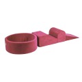 Velvet Kids Foam Climbing Blocks Raspberry Red - Baby Soft Play Set 200 Balls Gold/Beige/White Pearl/Pearl Burgundy