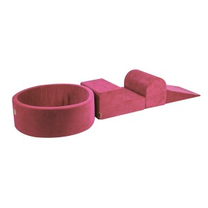 Velvet Kids Foam Climbing Blocks Raspberry Red - Baby Soft Play Set without balls